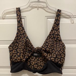 Beach Riot Size M Bowie Cutout Sports Bra Top Reverse Cheetah